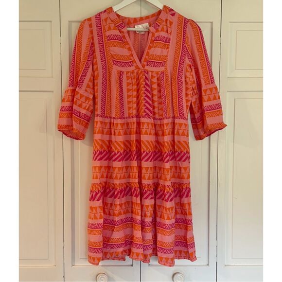 Goa Beach Japna pink and orange coverup dress small - Picture 3 of 10